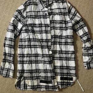 OFF-WHITE c/o VIRGIL ABLOH T™ Distressed Spray Paint Flannel Shirt Size M